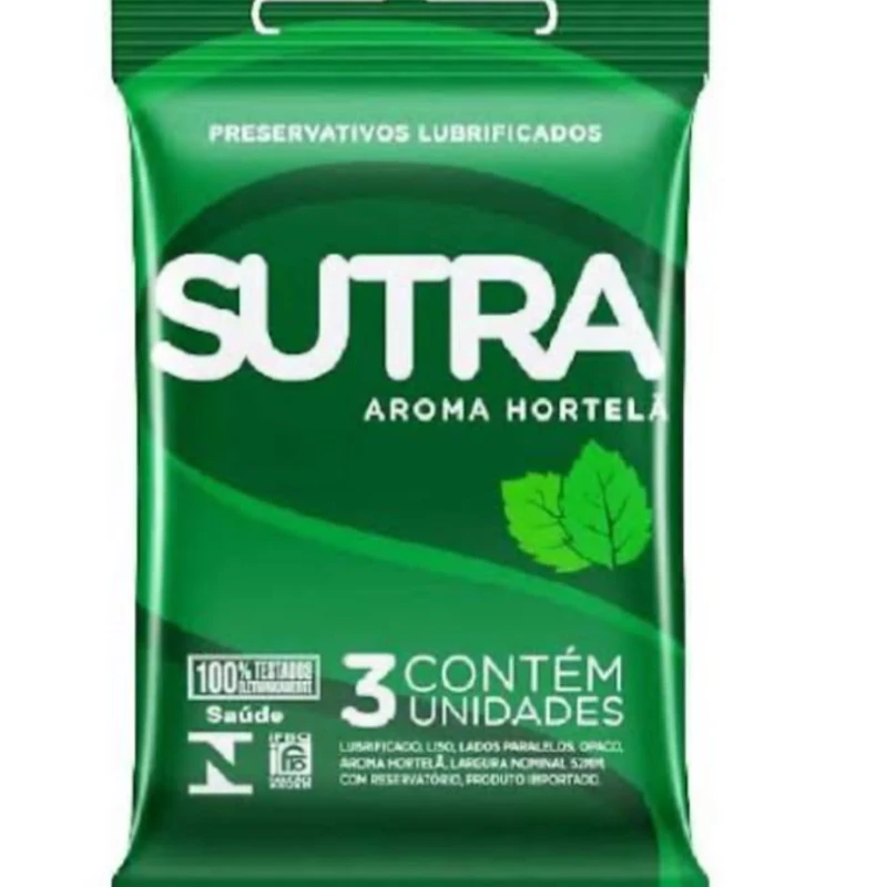 Preservativo: Camisinha Sutra - Aroma De Hortelã - 3 unidades