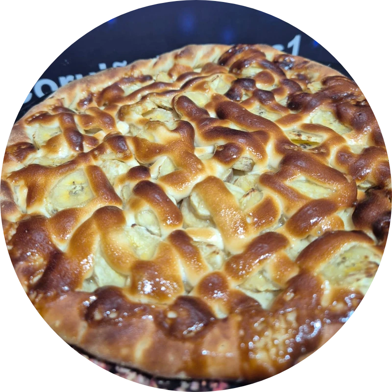 Doces: Banana Nevada - Pizza Grande (Ingredientes: Banana, creme de leitinho)