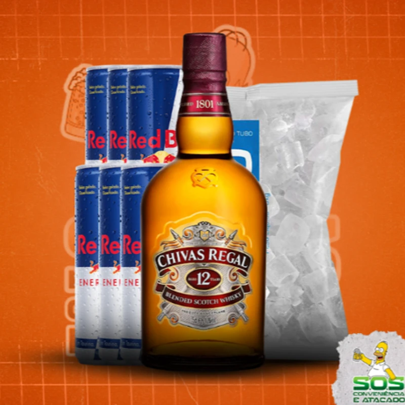Combo Whisky redbull: Chivas Regal 12 anos 1L - Combo Whisky redbull (Ingredientes: )