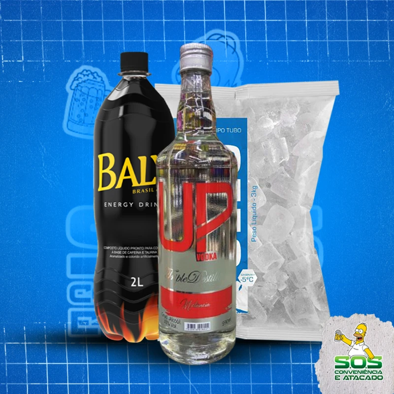 combo vodka + baly 2l + gelo 3kg: UP Melancia - Combo Vodka + Energetico (Ingredientes: )