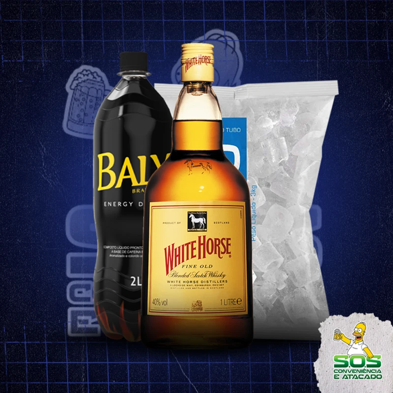 Combo Whisky + Baly: White Horse + Baly 2L + Gelo 3kg - Combo Whisky + Baly (Ingredientes: )