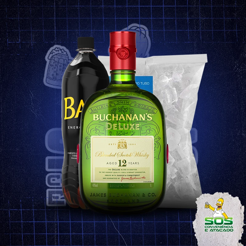 Combo Whisky + Baly: Buchanans + Baly 2L + Gelo 3kg - Combo Whisky + Baly (Ingredientes: )