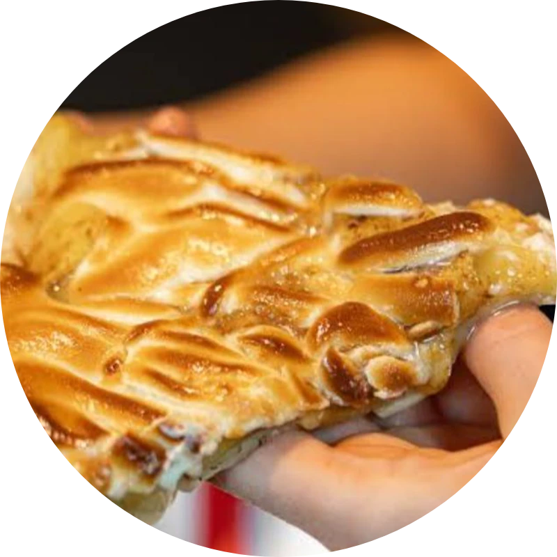 Doces: Banana Nevada - Pizza Grande (Ingredientes: paçoca)