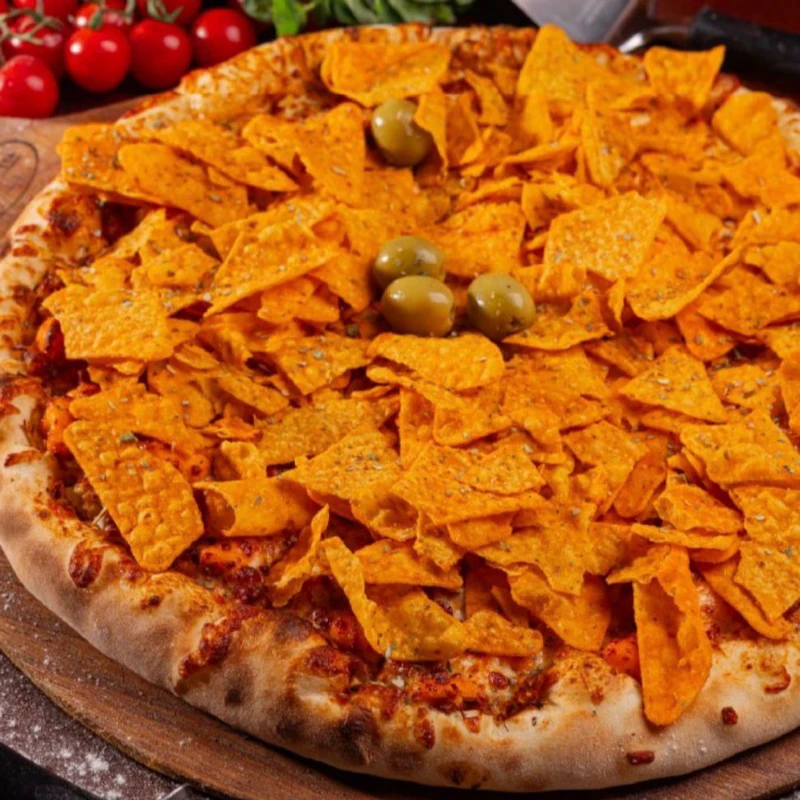 Novidades Salgada: Pizza Bolonhesa com Cheddar e Doritos - Novidades Salgada (Ingredientes: )