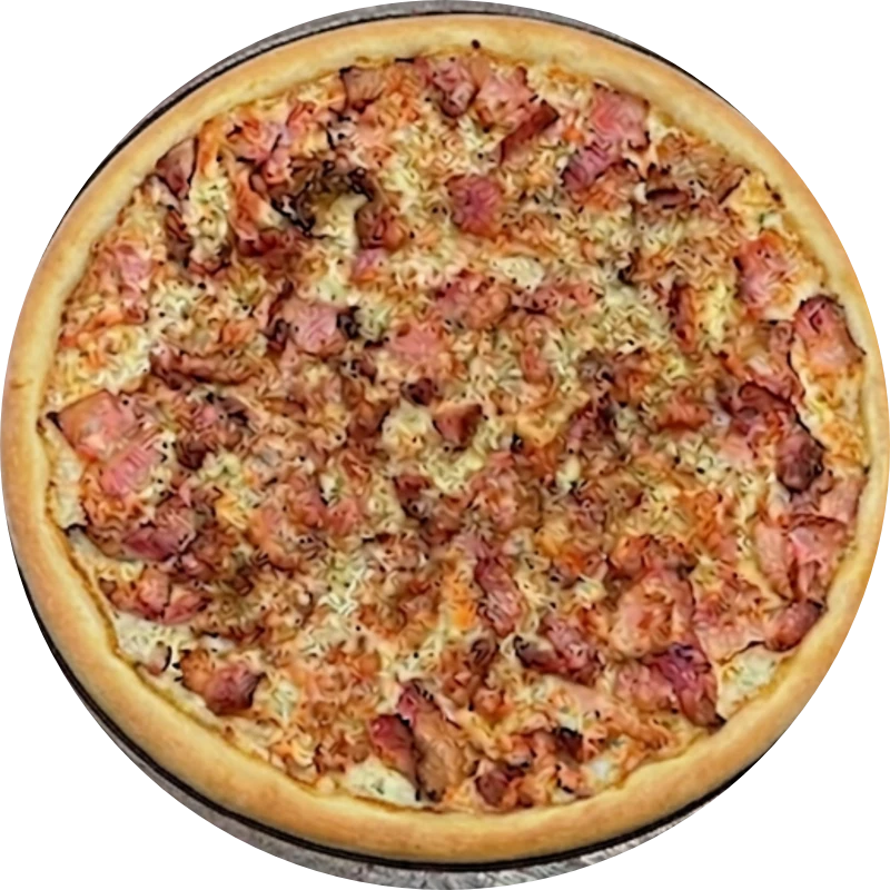Sabores Tradicionais: T- Bacon - Pizza Gigante (Ingredientes: Molho de Tomate, Mussarela, Bacon, Orégano)