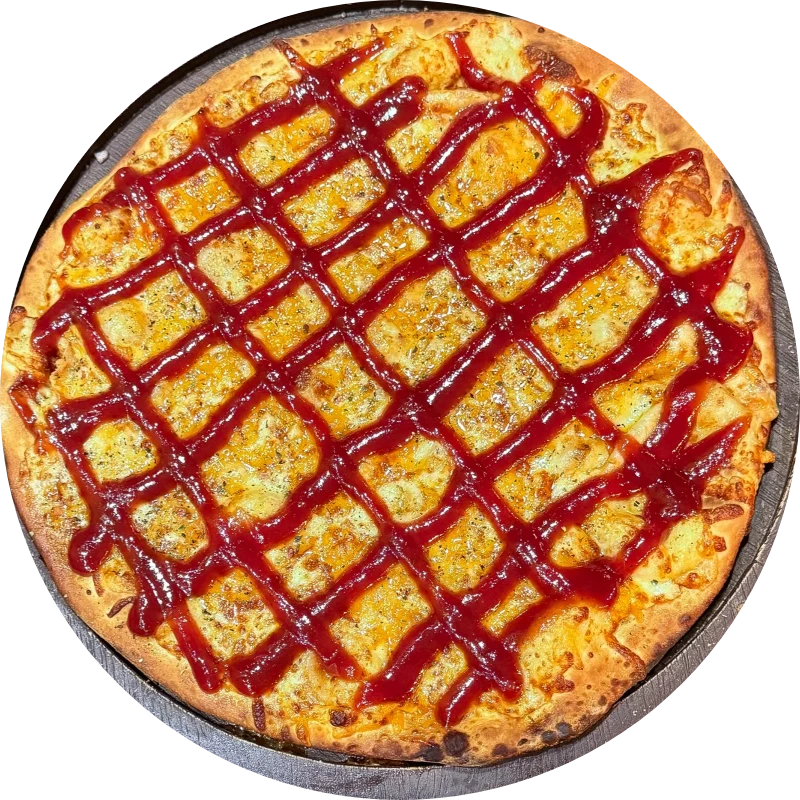 Sabores Doces Especiais: E- Três Queijos Com Goiabada - Pizza Gigante (Ingredientes: Molho de Tomate, Mussarela, Parmesão, Provolone, Goiabada, Orégano)