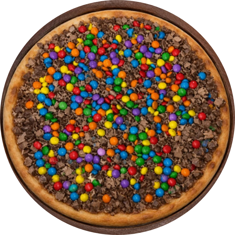 Sabores Doces Especiais: E- Kids - Pizza Gigante (Ingredientes: Creme de Leite, Mussarela, Chocolate ao Leite, Confete)