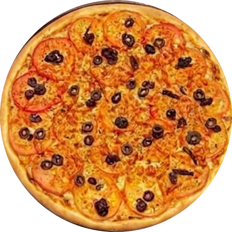 Sabores Leves: T- Napolitana - Pizza Gigante (Ingredientes: Molho de Tomate, Mussarela, Tomate, Parmesão, Azeitona, Orégano)