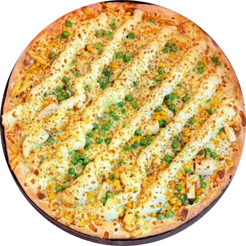 Sabores Tradicionais: T- Mineira - Pizza Gigante (Ingredientes: Molho de Tomate, Mussarela, Catupiry, Palmito, Milho, Ervilha, Orégano)