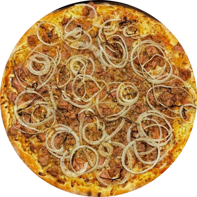 Sabores Leves: T- Atum Acebolado - Pizza Gigante (Ingredientes: Molho de Tomate, Mussarela, Atum, Cebola, Orégano)