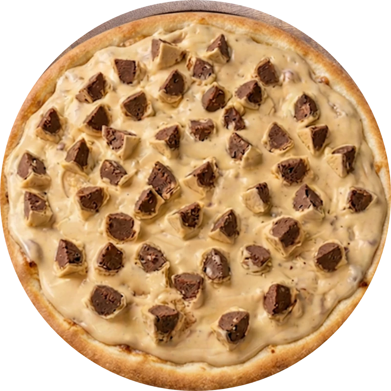 Sabores Doces Especiais: P- Ouro Branco - Pizza Gigante (Ingredientes: Creme de Leite, Mussarela, Creme de Leite Ninho, Bombom Ouro Branco)