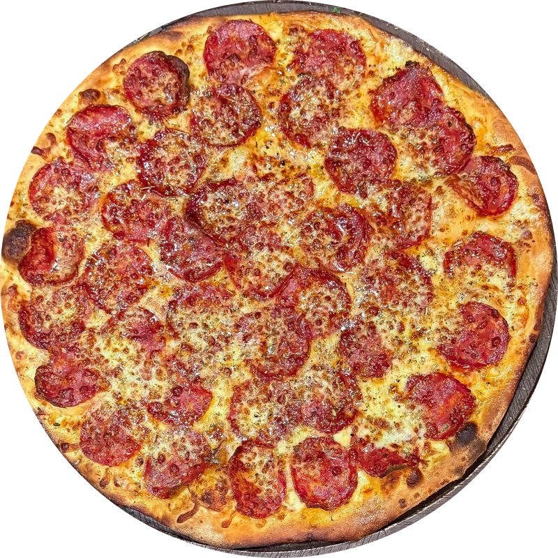 Sabores Premium: P- Pepperoni - Pizza Gigante (Ingredientes: Molho de Tomate, Mussarela, Pepperoni, Orégano)