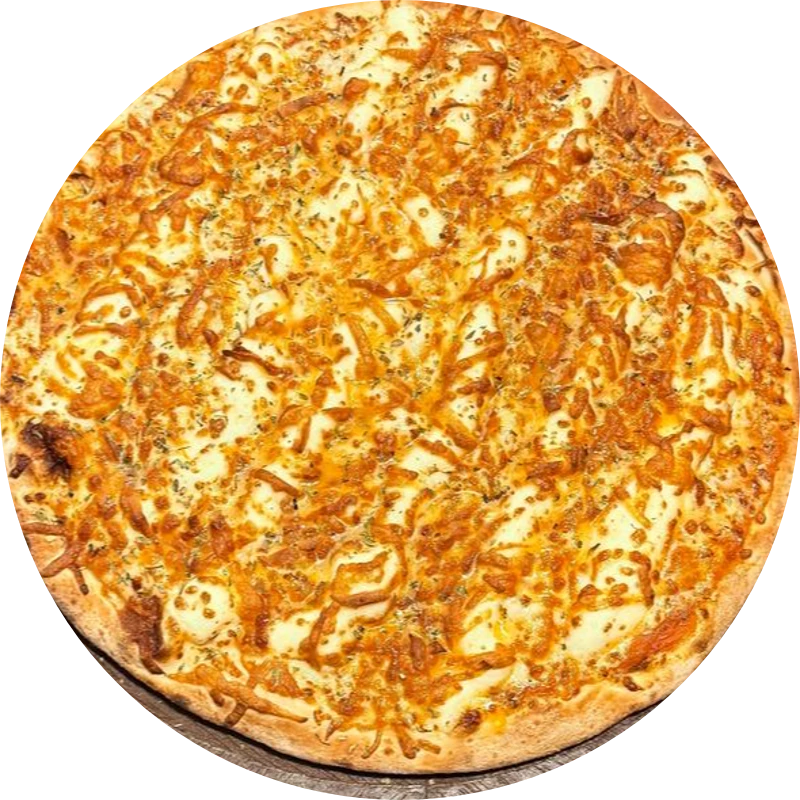 Sabores Especiais: E- Quatro Queijos - Pizza Gigante (Ingredientes: Molho de Tomate, Mussarela, Catupiry, Parmesão, Provolone, Orégano)