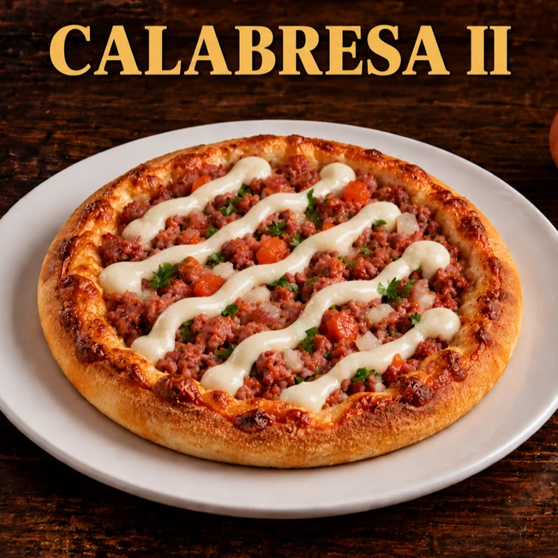 Esfihas Salgadas: Esfiha Calabresa 2 - Massa fofinha com calabresa moída, cebola, salsa e tomate, finalizada com requeijão Scala ou Tirolez. Cremosa e irresistível!