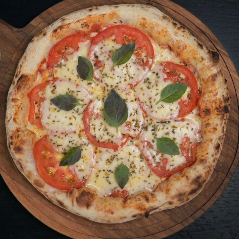 Napolitana longa fermentação: Margherita Clássica - Napolitana Individual 25Cm (Ingredientes: )
